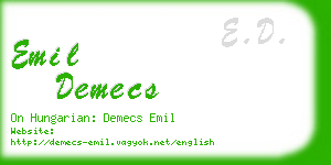 emil demecs business card